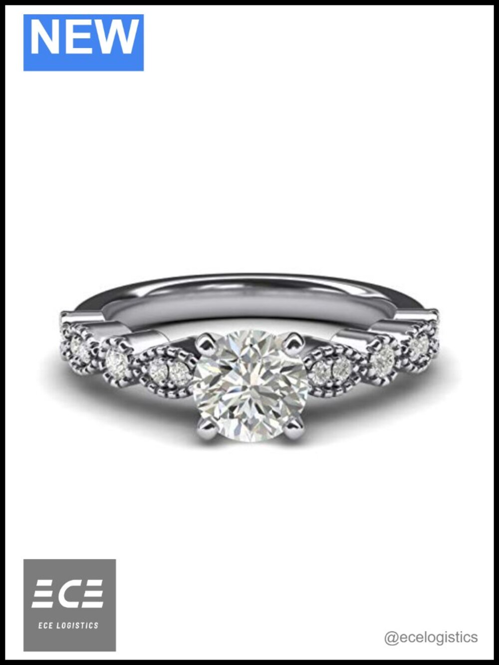 Sterling Silver 1ct Simulated Diamond Engagement Ring Set Milgrain Marquise